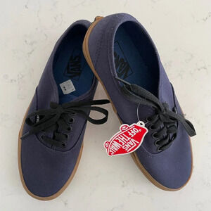 Vans Off The Wall Lo Cut Lace Up Sneakers Duotone Blue w Brown Outersole 8.5W/7M